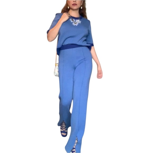 Simons Blue Knit Flare set   Pants & Top Set   Small - Picture 7 of 13